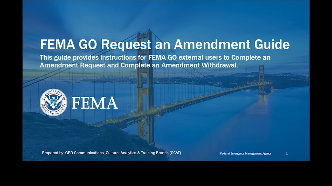 FEMA GO Request Amendment Guide