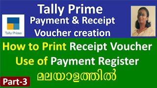 Payment & receipt voucher in Tally Prime || Malayalam