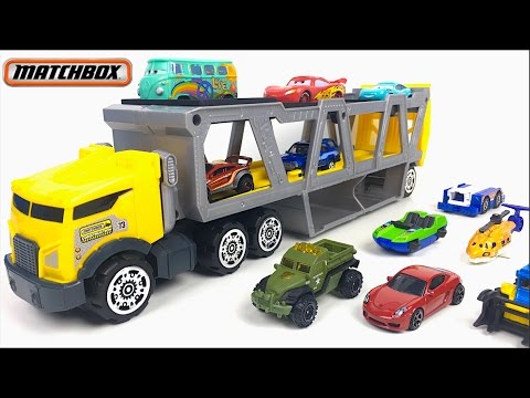 UNBOXING MATCHBOX GIFT PACK WITH EXCLUSIVE VEHICLE HELICOPTER CONSTRUCTION CARS BOAT & TRUCKS