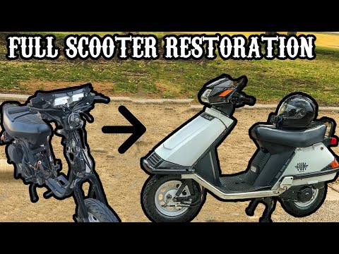 FULL RESTORATION Of 24 Year old Scooter, Honda Elite CH80 Time-lapse  (Narrated)