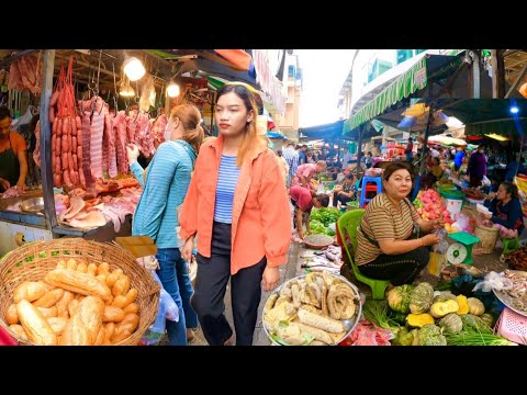 Ever seen Cambodian street food at Local Market ? Walk exploring plenty fresh foods