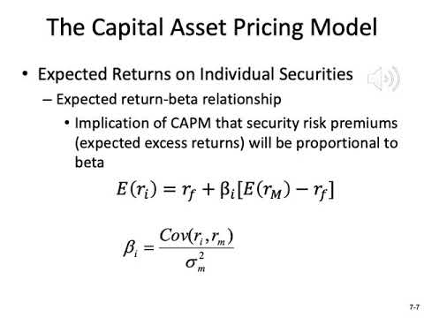 Lecture video Chap007 Capital Asset Pricing Model