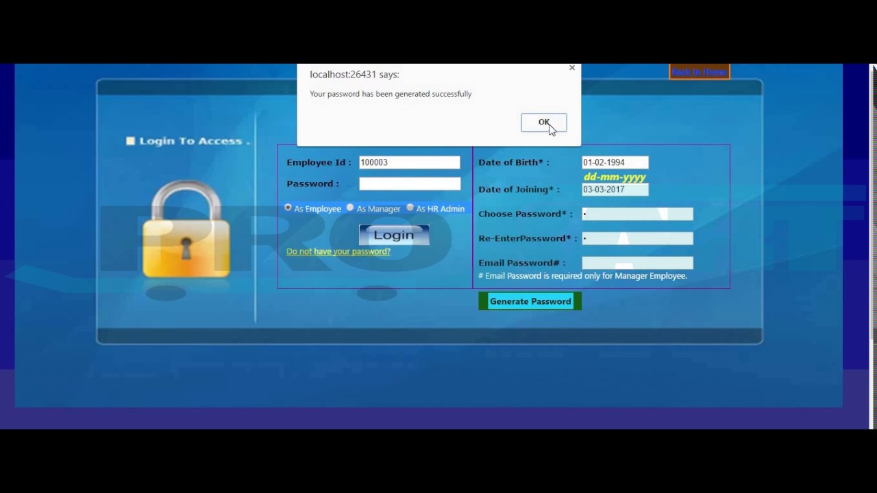 Online Leave Management System Functional- .NET