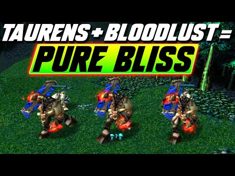 Bloodlusted Taurens are SO SATISFYING! - WC3 4v4 - Grubby