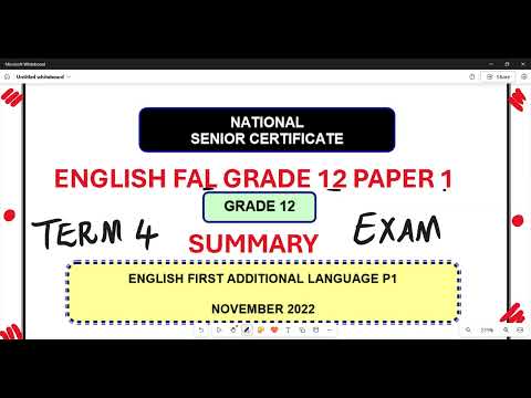 English FAL Grade 12 Summary Paper 1 Term 4 Nov Exam