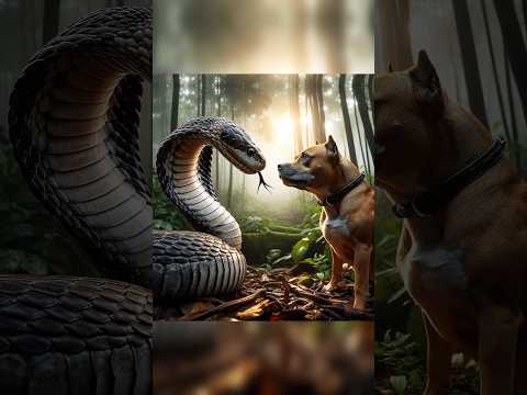 Pitbull vs. King Cobra: A Deadly Encounter #pitbull #snake #shorts