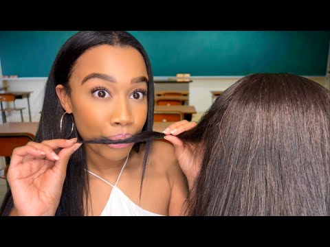 ASMR Girl In The Back Of The Class Eats Your Hair P2 😋💆‍♀️ ASMR Hair Play | Personal Attention