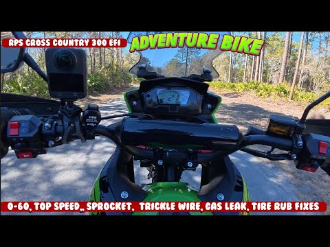 RPS Cross Country 300, 0 to 60, Top speed, who makes engine, sprocket swap, gas leak, Tire rub