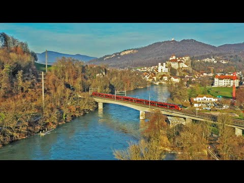 Die Südostbahn Linie Aare-Linth bei Aarburg