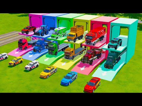 ALL POLICE VEHICLES, AMBULANCE, TIPPER TRUCK, BACKHOE LOADER TRANSPORT TO GARAGE - FS22
