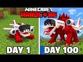 100日間で飛行機の化け物になったすまない先生を助けられるか【 マイクラ / マインクラフト 】