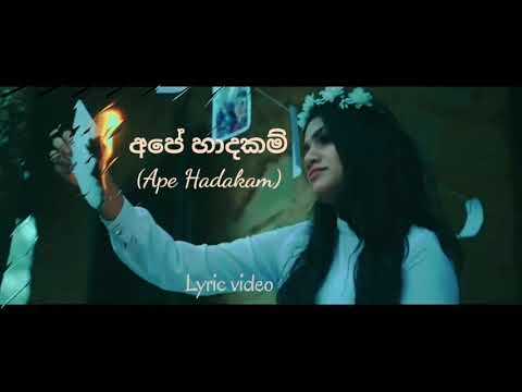 Ape hadhakam - Uzi Senadeera(අපේ හාදකම්)_ Lyric video