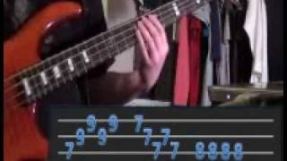 Dazed and Confused bass cover w/ onscreen tab