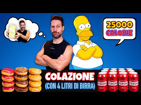 Sono Sopravvissuto alla spaventosa DIETA di HOMER SIMPSON - (25000 Calorie)