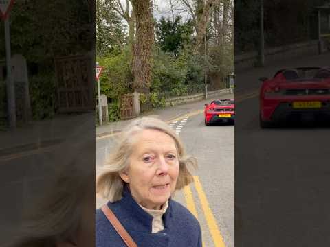 Crazy Karen almost attacks car spotters in Alderley Edge #karen #ferrari #crazy #scuderia16m