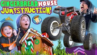 GINGERBREAD HOUSE JUMPSTRUCTION: The ATV JUMP (FUNnel Family Vlog Vision)