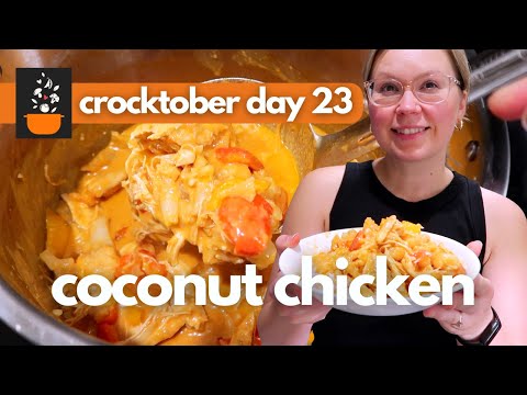 Crocktober Day 23: High-Protein Thai Coconut Chicken | Healthy Slow Cooker Dinner