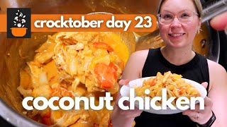 Crocktober Day 23: High-Protein Thai Coconut Chicken | Healthy Slow Cooker Dinner