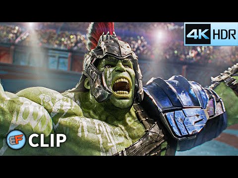 Thor vs Hulk - Grand Arena Fight Scene (Part 1) | Thor Ragnarok (2017) IMAX 4K HDR Movie Clip