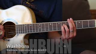Video thumbnail for Washburn Apprentice Series AG40CE Electric Acoustic Guitar by MyDukkan