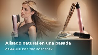 Plancha de aire AirLisse 2in1 ForceDry con flujo potente de 19,7 m/s y cabezales imantados