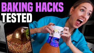 TESTING VIRAL BAKING HACKS for CAKE DECORATING... what ACTUALLY worked??