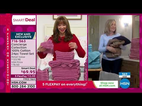 Concierge Collection 100% Cotton 24piece Towel Set