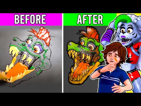 CRAZIEST FNAF Pancake ART EVER?! REACT with Roxanne Wolf and Gregory