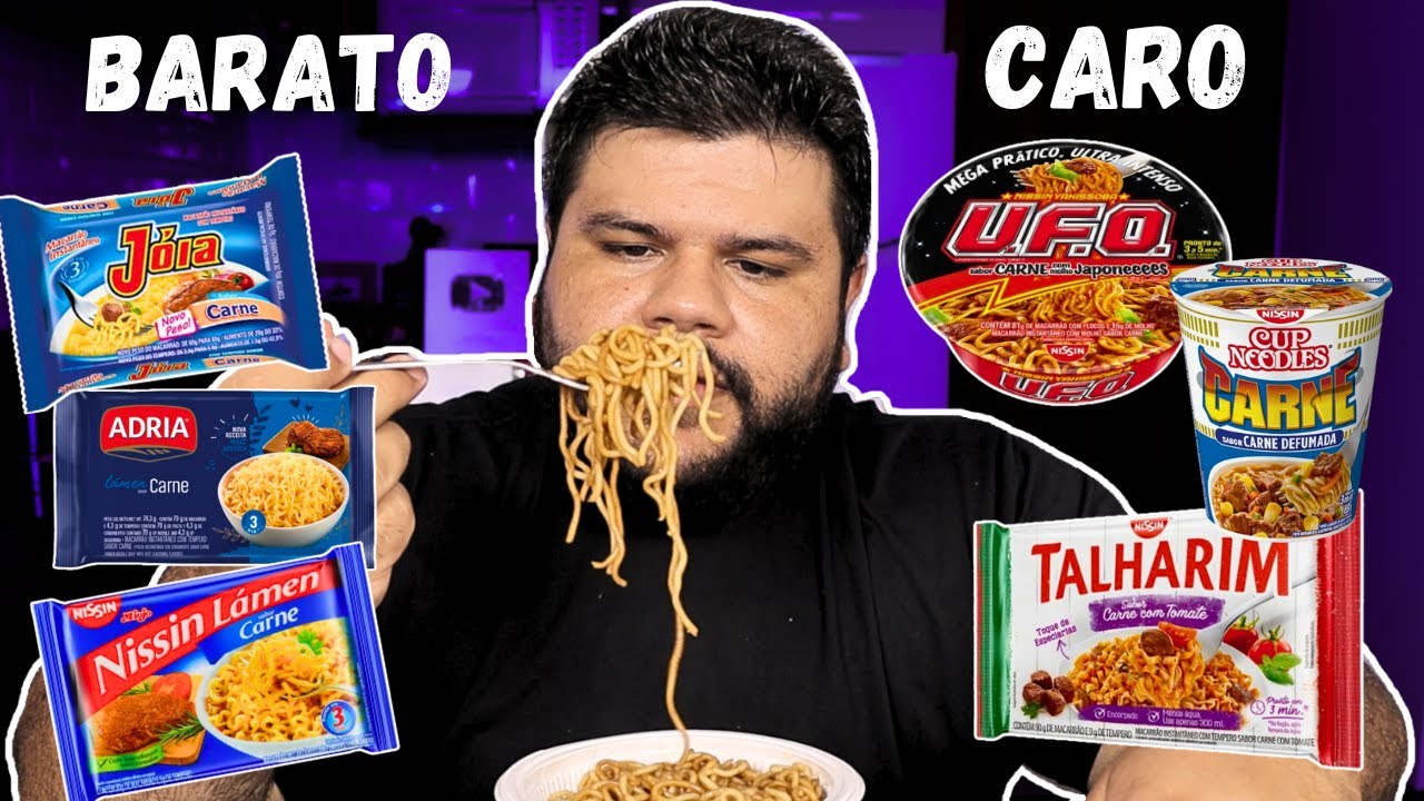 Macarrão Instantâneo Caro vs Macarrão Instantâneo Barato
