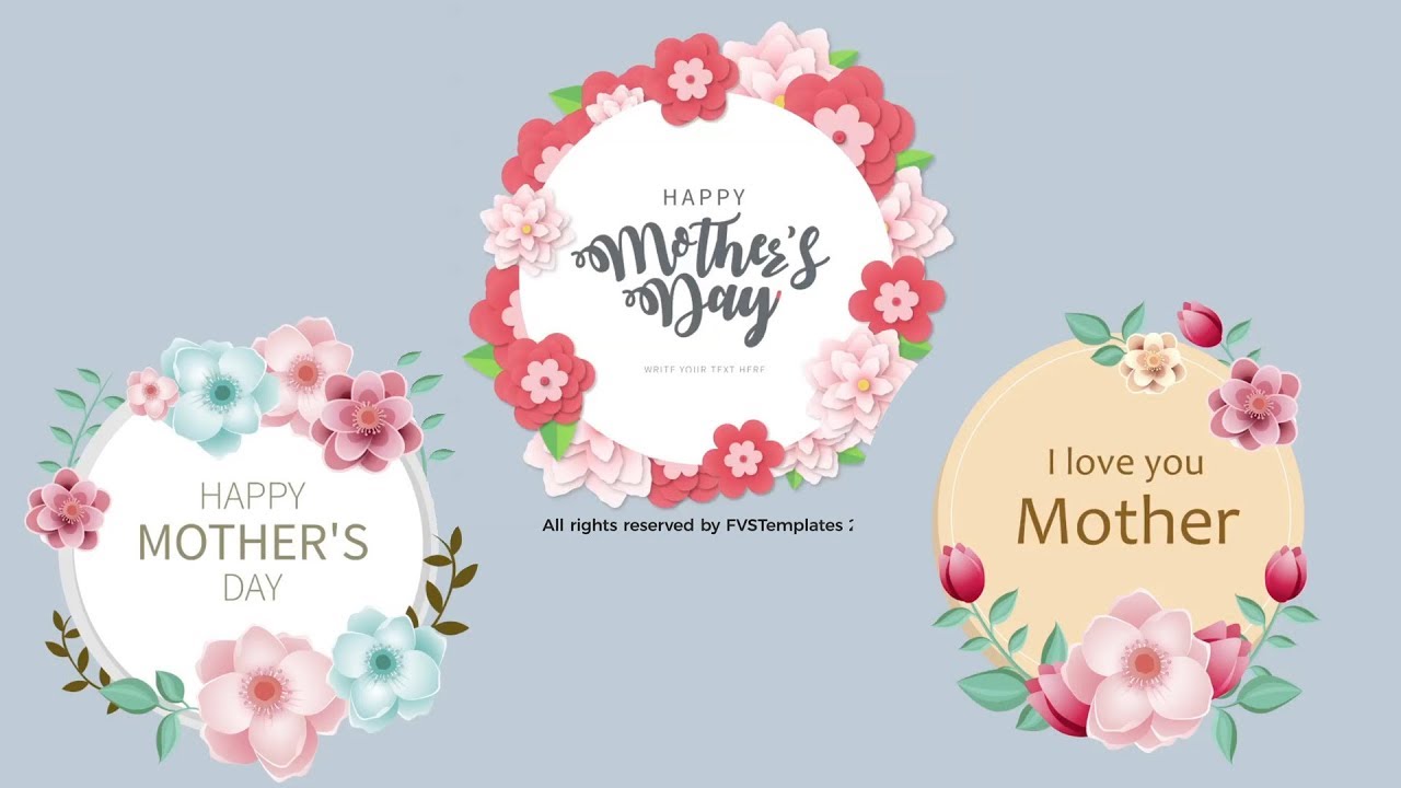 Mother's Day Vector Lables 4K After Effects Template