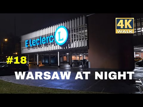 Warsaw Poland Walking Tour 4k // BIELANY AND CHOMICZÓWKA AT NIGHT // SAMSUNG S23 FOOTAGE