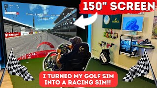 I Turned My Golf Sim Into A Racing Sim!! | Logitech Playseat Trophy | Full Setup & Review