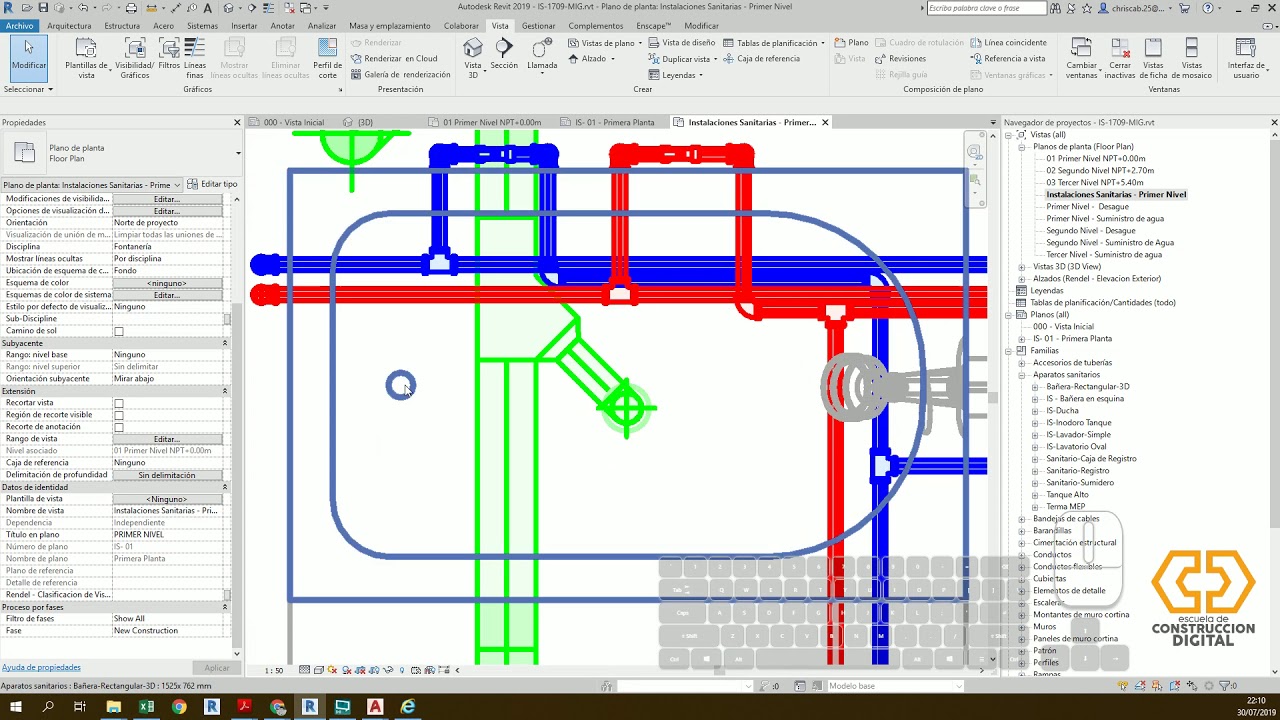 Como generar planos de Sanitarias con Revit