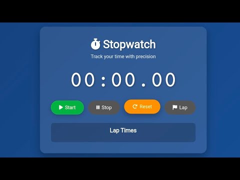 Stopwatch Project In Javascript Build Stopwatch Using Html Css Javascript Web Development Proj