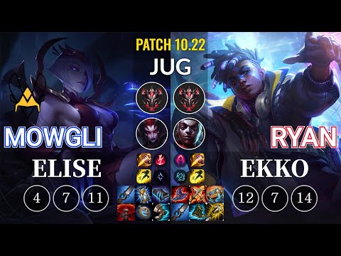 VIT Mowgli Elise vs Ryan Ekko Jungle - KR Patch 10.22