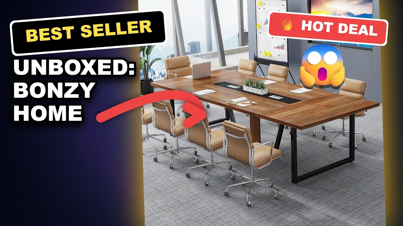 Unboxed: Bonzy Home 23ft Conference Table Worth It? Durable, 120lb Capacity for Meetings & Home Offi review video