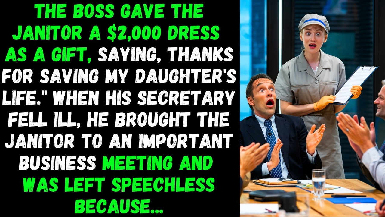 The boss brought a cleaner to an important business meeting and was left speechless because...