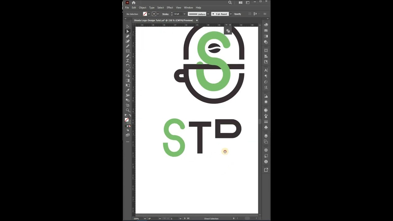 How to make simple café logo by Adobe Illustrator #graphicdesign #graphictricks #graphictutorial