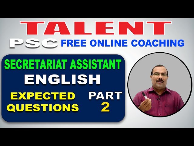 KERALA PSC | Degree Level | Secretariat Assistant | ENGLISH | EXPECTED QUESTIONS- 2