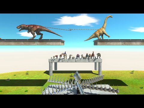 Who Is Stronger In Traction Carnivorous Dinosaurs Vs Herbivore ► Animal Revolt Battle Simulator