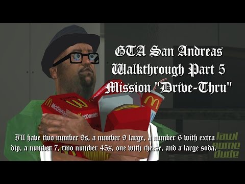 GTA San Andreas Walkthrough Part 5 - Mission "Drive-Thru" (Number 9) [1080p60]