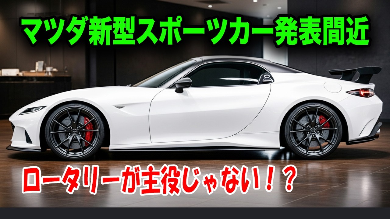 マツダ新型スポーツカー発表間近、デザインも中身も別物に！最大トルク520Nmの衝撃性能！
