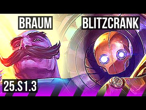 BRAUM & Miss Fortune vs BLITZCRANK & Caitlyn (SUP) | KR Grandmaster | 25.S1.3