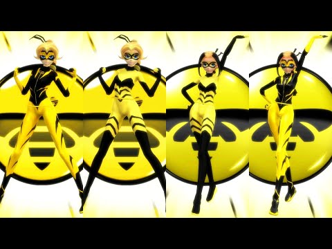 【MMD】Miraculous ☆ Vesperia & Queen Bee Transformations「Costume Swap FANMADE」
