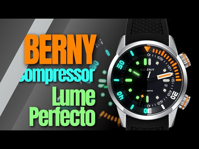 Vídeo relacionado con BERNY Reloj De Buceo Hombres 20ATM Movimiento Automático Reloj De Pulsera con Cristal De Zafiro Correa De Silicona Cómoda Super Luminoso