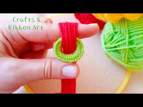 It's so Beautiful !! Superb Woolen Flower Making Trick with Finger - DIY Amazing Woolen Flowers