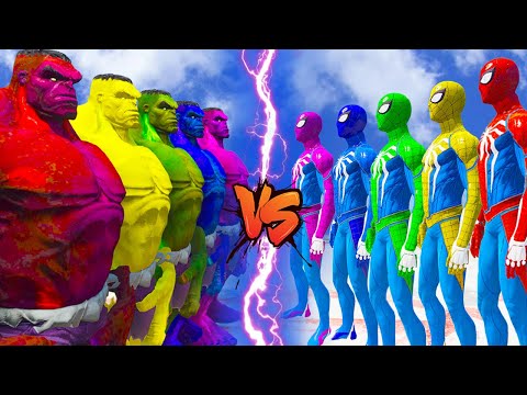 TEAM SPIDER-MAN COLOR VS TEAM HULK COLOR in EPIC SUPERHEROES WAR