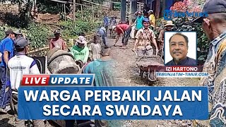 Jalan Rusak Tak Kunjung Diperbaiki, Warga Argopuro Patungan Dana untuk Perbaikan Jalan