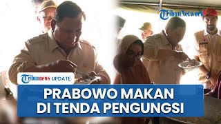 Momen Prabowo Makan di Tenda Pengungsi Korban Banjir di Gampong Bireuen Aceh, Lauk Ikan Tongkol
