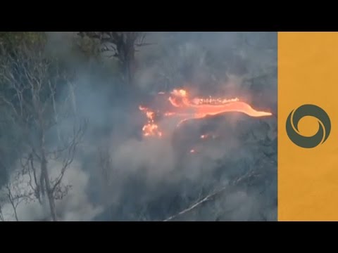 Aerial View Of Lava Flow Near Pahoa (Hawaii)